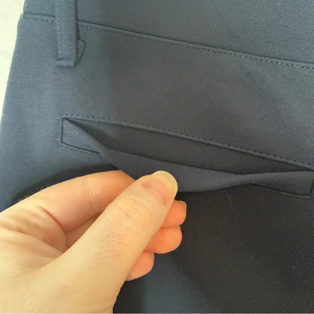 Quince Ultra Stretch Ponte Straight Leg Pants Navy Small Pull On Comfort - Picture 7 of 7